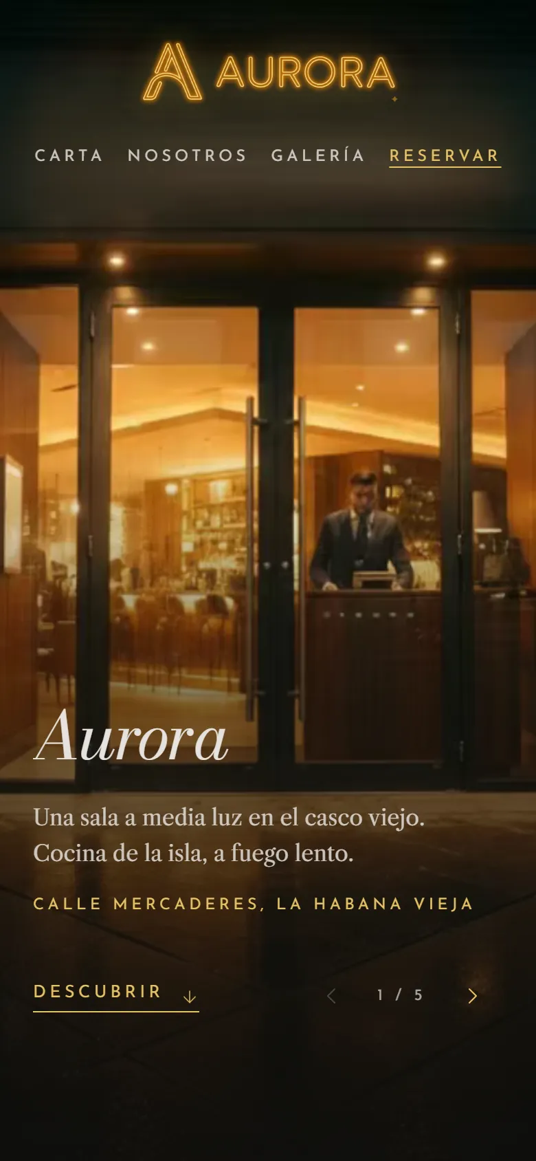 Portada de la demo de Aurora en móvil