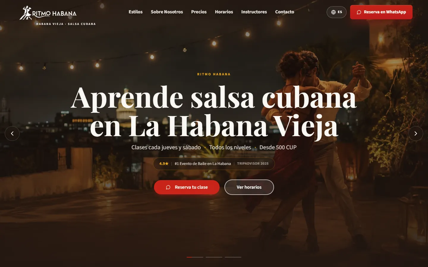Portada de Ritmo Habana con el titular y los botones de reserva
